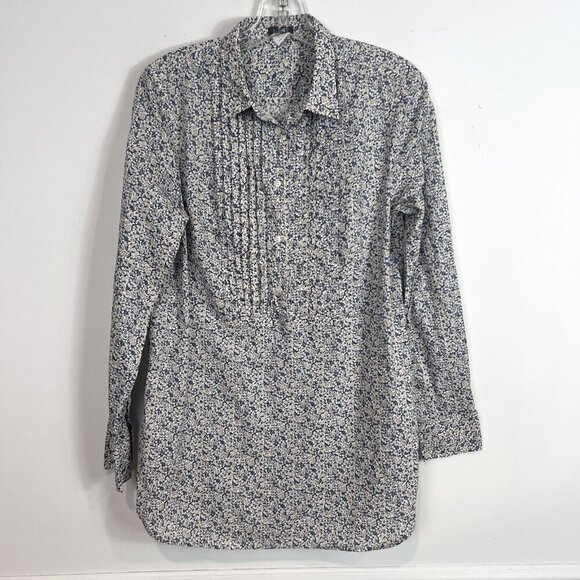 J. Crew Popover Floral Women’s Blouse Small Preppy Capsule Classic Tunic - Picture 1 of 6